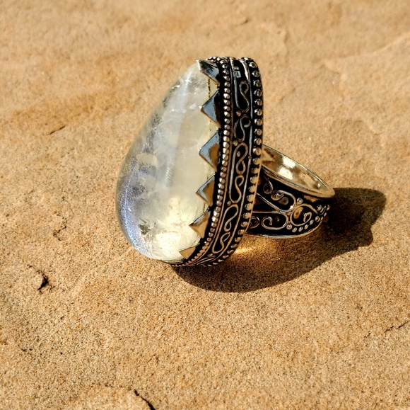 New Rainbow Dichroic Glass 925 Silver Ring. - Picture 4 of 9